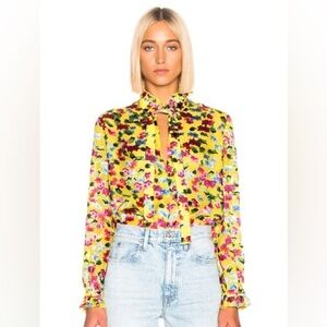 Saloni Yellow Gardenia Emile Silk
Blend Blouse, 2, EUC, $375 MSRP